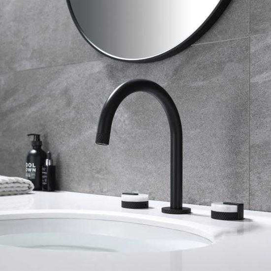 Widespread Lavatory Faucet Dual Marble Handles