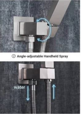 Rainfall Shower Systems with 6 Body Jets Ceiling Mounted